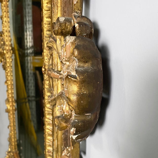 Italian Umbertine Style Gilt Wood Wall Mirror, 1930s For Sale - Image 12 of 18