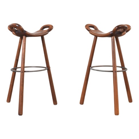 Brutalist Marbella Bar Stools by Sergio Rodriguez for Conform, 1970s, Set of 2 For Sale