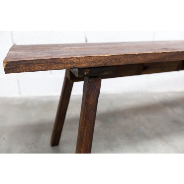 Brutalist Artisanal Bench, 1960s For Sale - Image 3 of 10