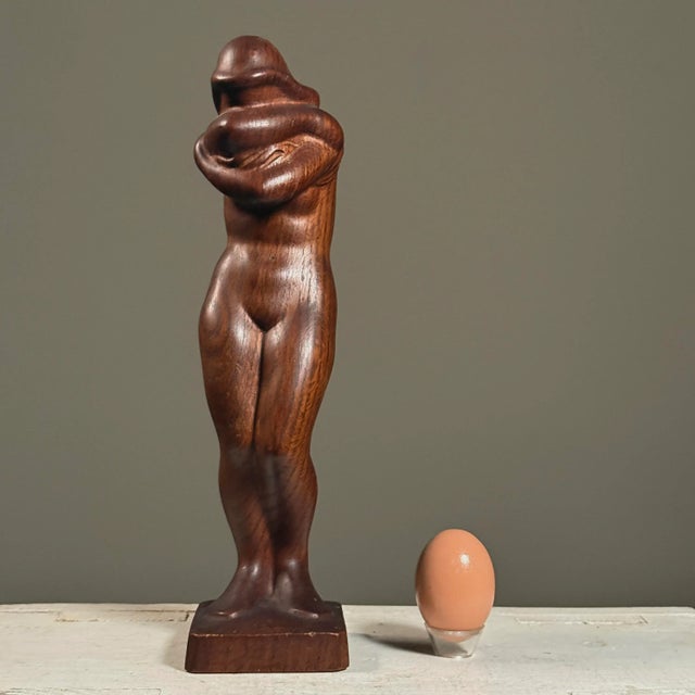 Auguste Rodin Niels Jakob Eriksen (1899-1995) - Antinque Hand-Carved Art Deco Figurative Nude, Signed For Sale - Image 4 of 7