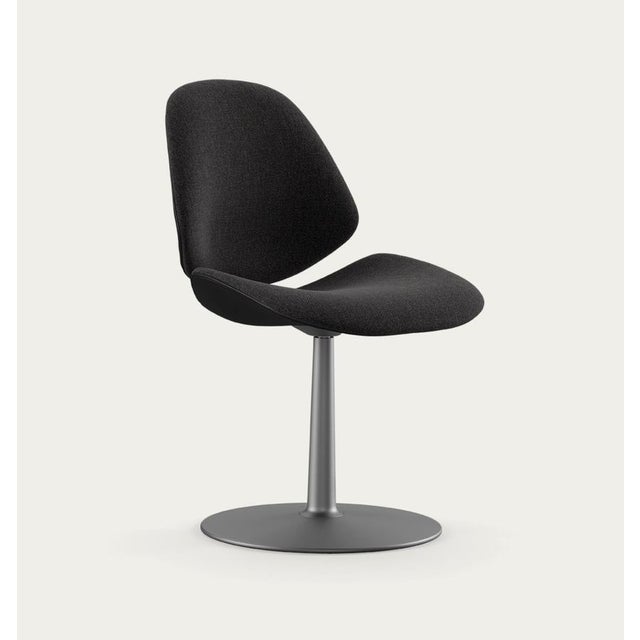 Salto and sigsgaard council family salon chair base: graphite, duo upholstery: front: nevada black + back: re-wool 198 for...