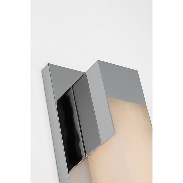 Modern Kelly Wearstler for Visual Comfort Signature Covet 16" Bracketed Bath Light in Polished Nickel with Alabaster For Sale - Image 3 of 6