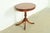 English Imperial Furniture Georgian Mahogany Pedestal Floral Painted Side Table or Tea Table, Circa 1940s For Sale - Image 3 of 12