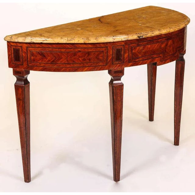 Italian 18th-Century Marquetry Console Table For Sale - Image 4 of 10