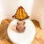 Hand-formed art glass vase in a deep cognac amber, produced by Huta Szkła Gospodarczego "Ząbkowice" in Lower Silesia,...