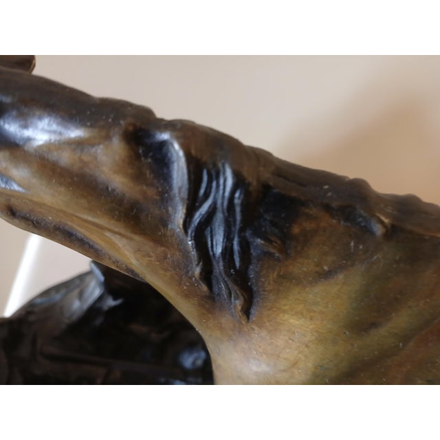 Bronze Mid 19th Century Bronze Pj Mene Arab Mare With Saddle and Rifle Sculpture For Sale - Image 8 of 16