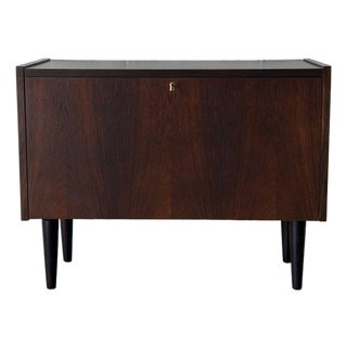 Vintage Danish Rosewood Cabinet by Ps System - Mid Century Modern Drop-Front Storage Bar 1960s For Sale