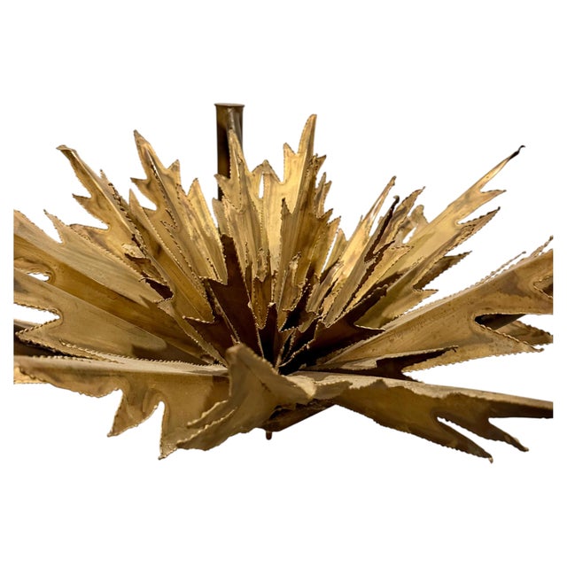 Brutalist Torch‑Cut Sunburst Coffee Table Mid-Century Modern Silas Seandel Style For Sale - Image 9 of 12