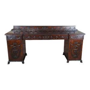 Early 19th Century Antique English Georgian Neoclassical Mahogany Sideboard Buffet