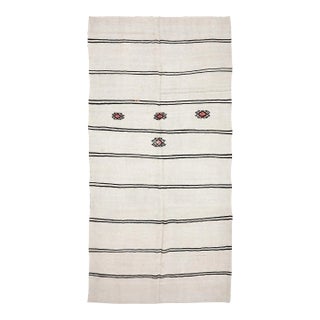 Mid 20th Century Striped Vintage Hemp Kilim Rug For Sale