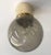 Italian flush mount with smoky Murano glass globe and solid brass frame in lacquered polished brass finish / Made in Italy...