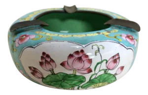 Canton Enamel Floral Ashtray