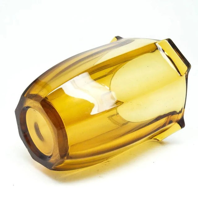 Brown Art Deco Style Glass Vase from R. Schrötter, Inwald, Czechoslovakia, 1930s For Sale - Image 8 of 11