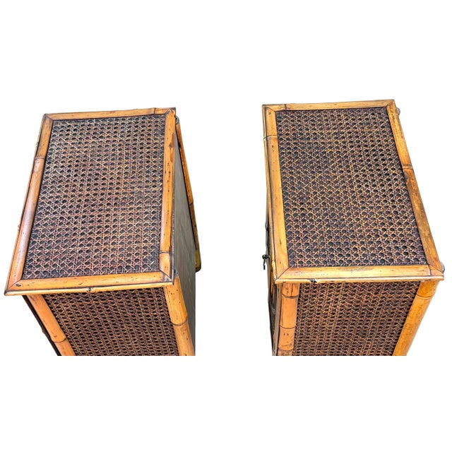 Wood 19th Century Aesthetic Table Top Bamboo Cupboards, 1880, Set of 2 For Sale - Image 7 of 13