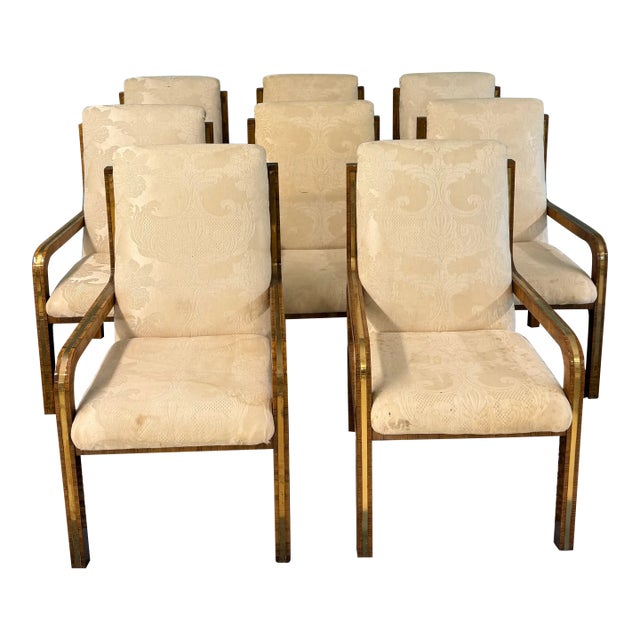 1970s Ebano Veneer Dining Chairs From Mastercraft - Set of 8 For Sale