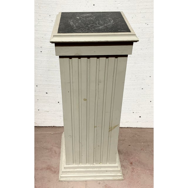 Wood 20th Century Square Display Column in Patinated Beechwood For Sale - Image 7 of 7