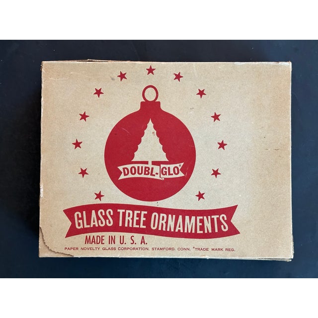 Red Vintage Mid Century Red Glass Christmas Ornaments For Sale - Image 8 of 15