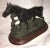 A beautiful vintage bronze sculpture on a marble base of a horse by a fence by Pierre Jules Mene. This is not the fist...
