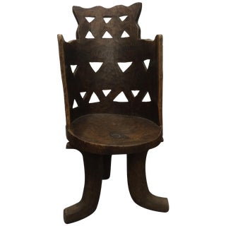 Antique Hand Carved Ethiopian Chair For Sale