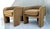 Modern Vintage Low Back Barrel Club Chair in Camel Velvet - Set of 2 For Sale - Image 3 of 10