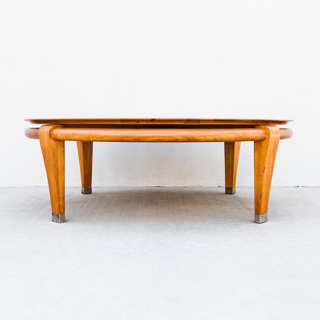 Mid-Century Modern Restored 1950s Paul Laszlo for Brown Saltman Floating Top Mahogany Coffee Table For Sale - Image 3 of 12