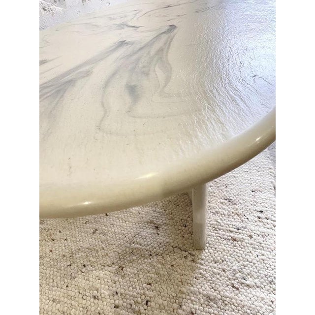 Stone Vintage Danish Modern Marmorino Coffee Table with Sculptural Base, 1991 For Sale - Image 7 of 15