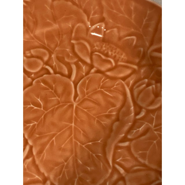 Ceramic Bordallo Pinheiro Pink Plates, a Set of 2 For Sale - Image 7 of 8