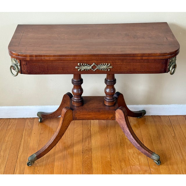 Antique Flip Top Convertible Console to Game Table For Sale - Image 13 of 13