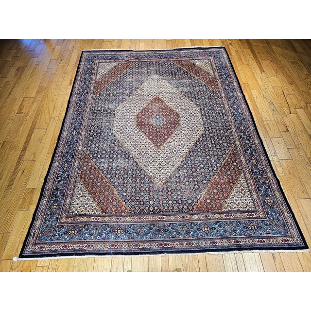 Vintage Persian Tabriz Mahi Rug, Wool Pile, Herati Design, 1950s For Sale - Image 9 of 12