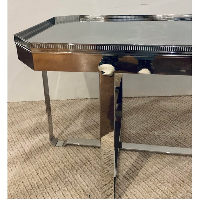 Century Furniture Century Furniture Modern Polished Nickel Gallery Truly Coffee Table For Sale - Image 4 of 5
