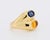 Mid-Century Modern Circa 1970 Double Jonc Ring in 18k Gold, Yellow Sapphire and Blue Sapphire For Sale - Image 3 of 5