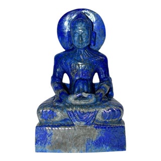 Lapis Lazuli Buddha Statue Stately Presence For Sale