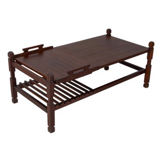 Vintage Italian Coffee Table with Pull-Out Tray, 1960s For Sale