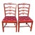 Vintage Pair of 19th Century Style English Chippendale Side Chairs For Sale