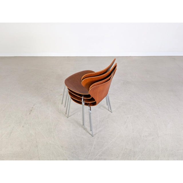 Mid-Century Model 3107 Chairs in Teak by Arne Jacobsen for Fritz Hansen, Set of 4 For Sale - Image 6 of 15