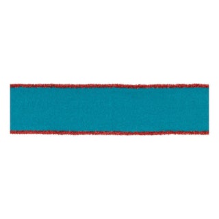 Blue Wool andRed Wired Ribbon (Set of 2) For Sale