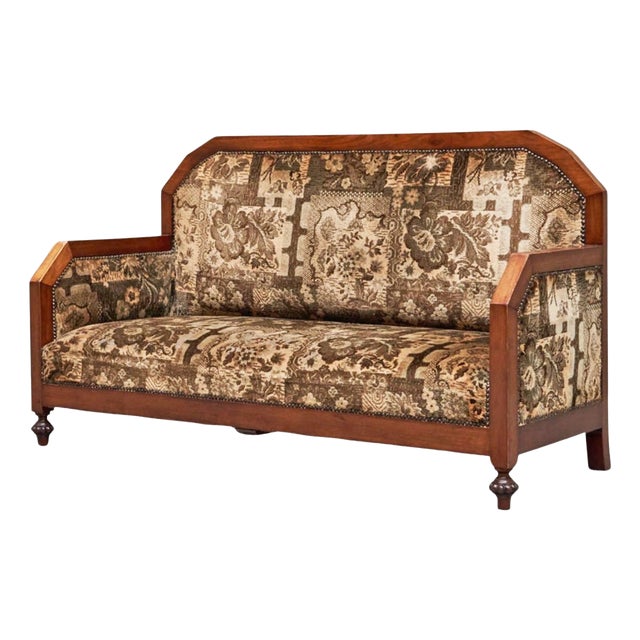 Art Deco Sofa in Wood and Tapisserie, 1920s For Sale