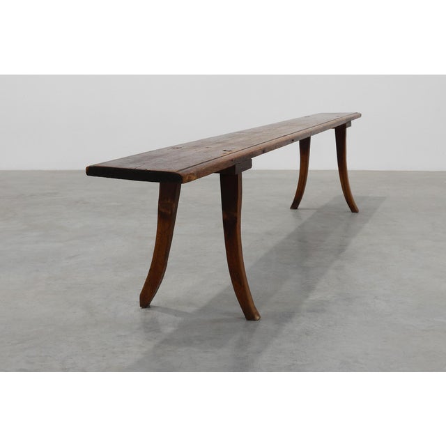 Rustic Large 19th Century Wabi Sabi Wooden Bench, Japan For Sale - Image 3 of 11