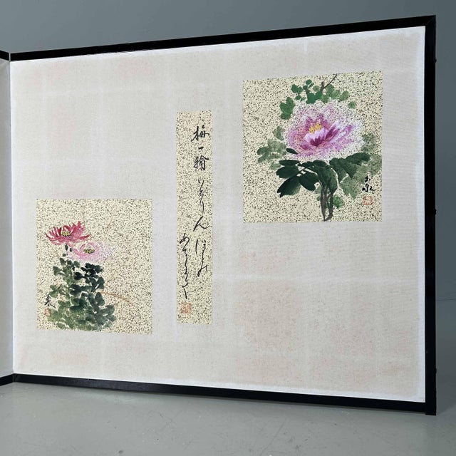 Decorative Japanese Folding Screen, 1980s For Sale - Image 10 of 18