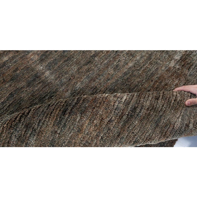 Textile Abstract Modern Custom Hand-Knotted Hemp Rug by Doris Leslie Blau For Sale - Image 7 of 10