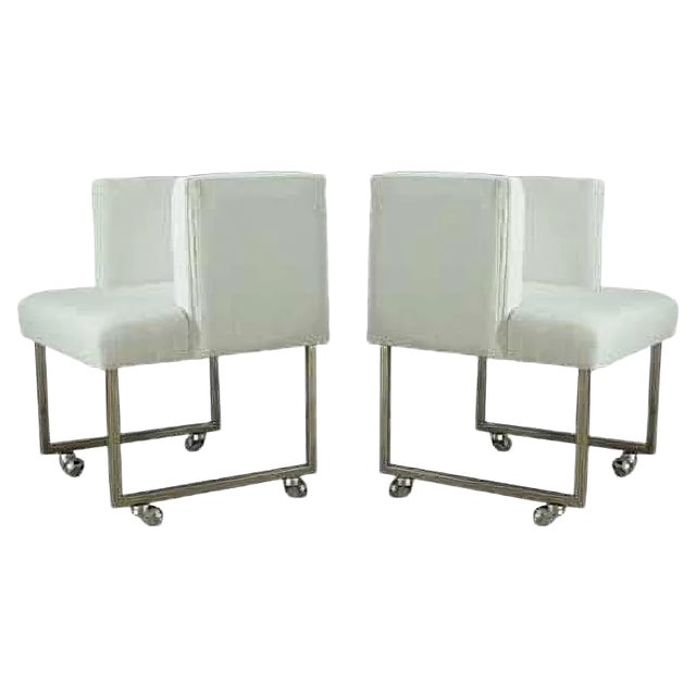 White Armchairs, 1960s, Set of 4 For Sale