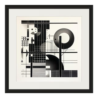 20' X 20' Framed Black and White Abstract Minimalist Limited Edition Print For Sale