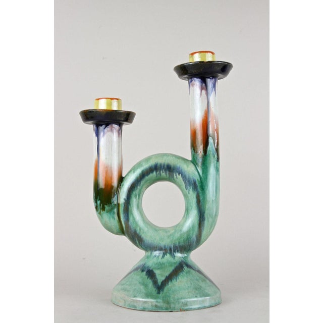 Blue Mid-Century Ceramic Candleholder, Austria, 1950s For Sale - Image 8 of 18