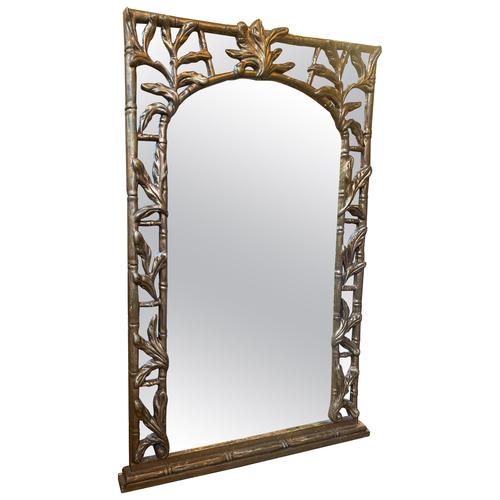 Vintage French Gold Giltwood and Faux Bamboo Mirror, 1920s For Sale - Image 10 of 10