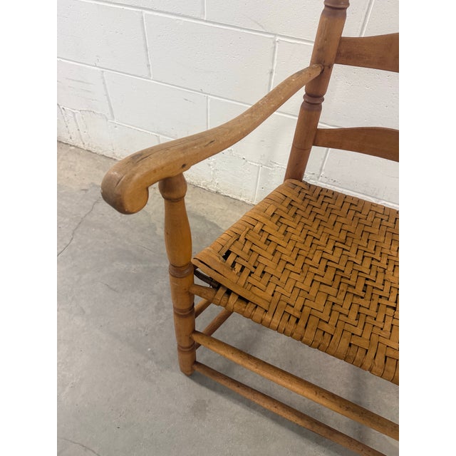 Antique Ladder Back Chair Woven Early 19th Century For Sale - Image 9 of 12
