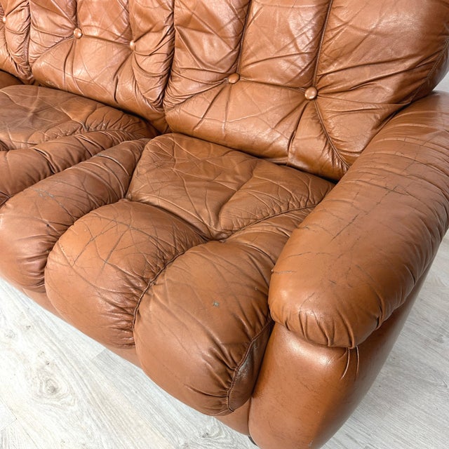 Italian Leather Sofa, 1970s For Sale - Image 10 of 11