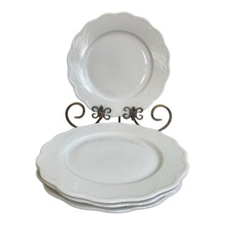 Vintage Mid-Century Modern Dansk White FranksCollection, Portugal Dinner Plates-Set of 4 For Sale