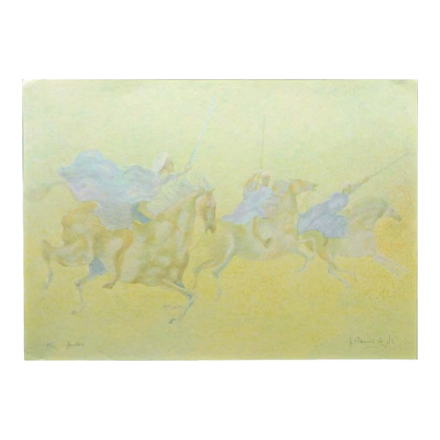 Guillaume Azoulay Fantasia Original Hand Signed Serigraph Art Sn Horses Unframed For Sale