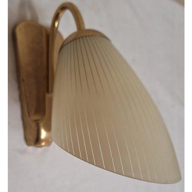 Mid-Century Modern German Wall Lamp with Brass Frame, 1950s For Sale - Image 6 of 12