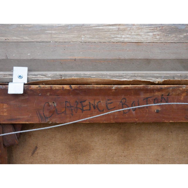 Abstract Clarence Bolton "The Brook" Green and Blue Abstract Impressionist Waterscape Painting, Mid-20th Century For Sale - Image 3 of 12